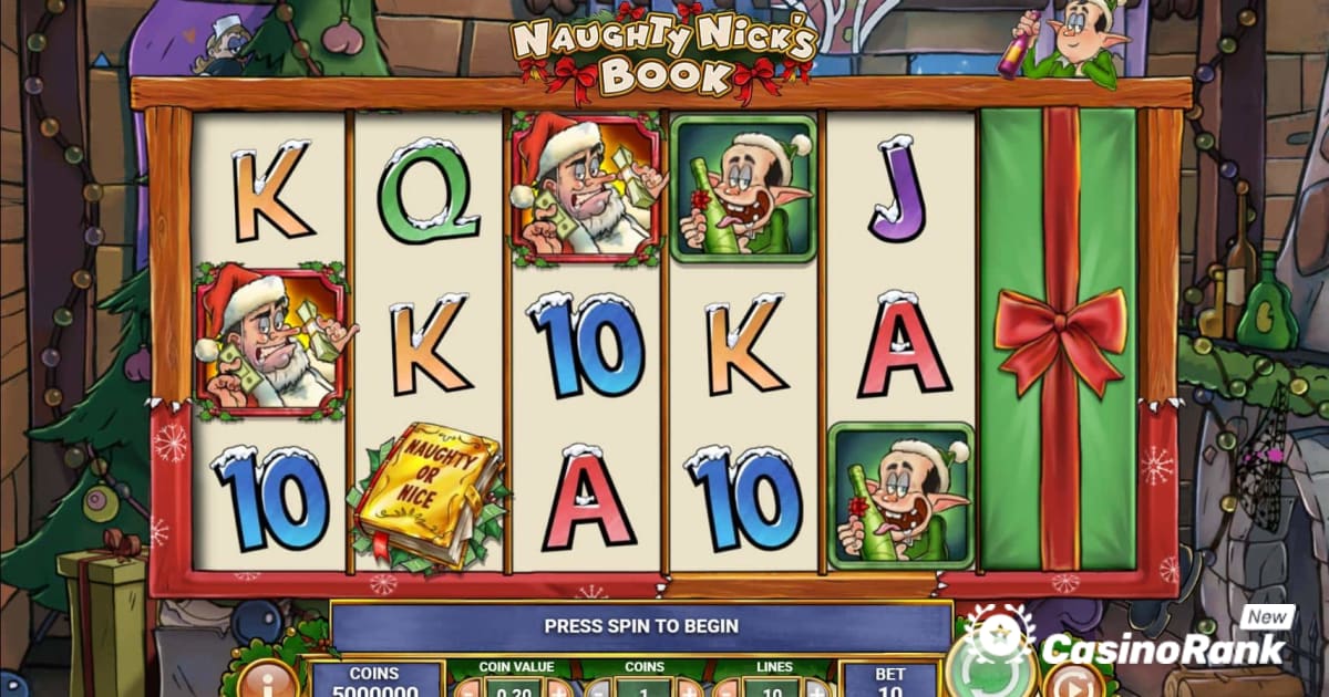 Ervaar Play'n Go's nieuwste slots met kerstthema: Naughty Nick's Book